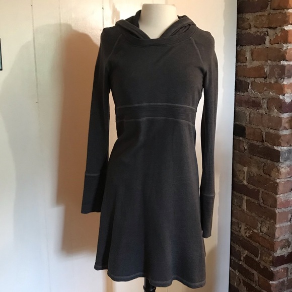 Prana Dresses & Skirts - prAna Grey Fleece Hoodie Dress